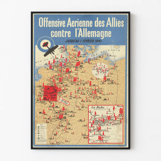 Vintage Poster of Allied Air Offensive Against Germany 1941