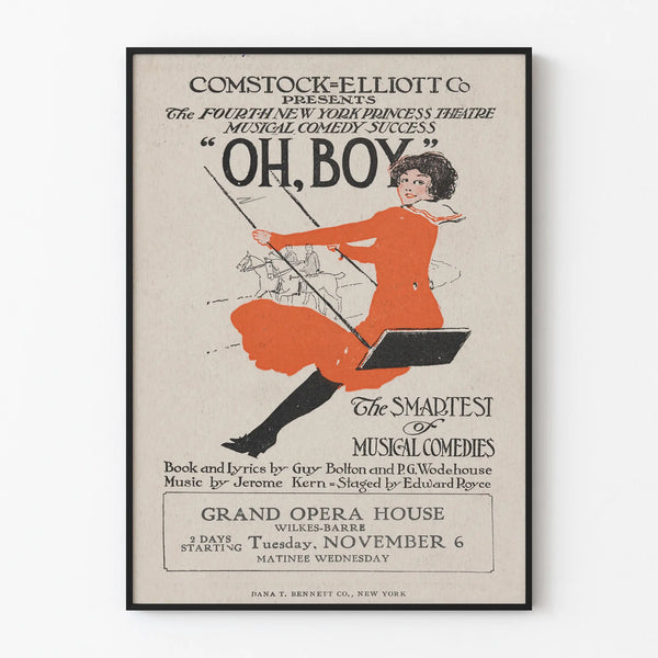 Vintage poster Oh, Boy - American musical comedy
