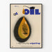 Vintage poster warning about slipping on oil