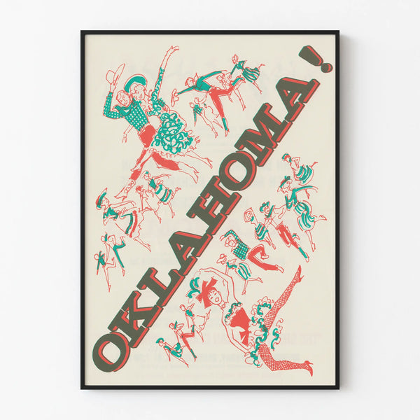 Vintage Oklahoma Poster with Illustrated Dancers