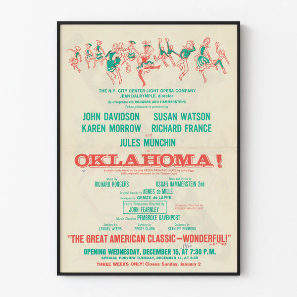 Vintage Poster Oklahoma! Theater New York 1963