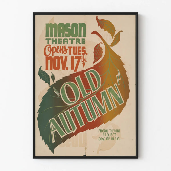 Wall Decoration Poster Old Autumn - Vintage Autumn Style
