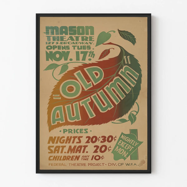 Vintage Poster Old Autumn - Retro Theater Wall Decoration