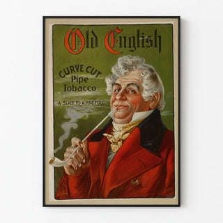 Vintage Poster Old English Curve Cut Pipe Tobacco