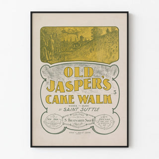 Vintage poster Old Jasper's Cake Walk - Retro musical illustration