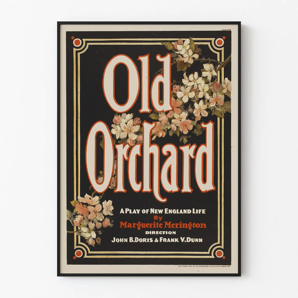 Vintage Old Orchard Poster - Floral Wall Decoration