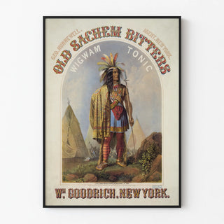 Vintage Poster Old Sachem Bitters Wigwam Tonic New York