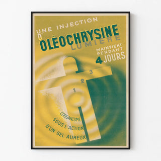 Vintage advertising poster for Oleochrysine light burst