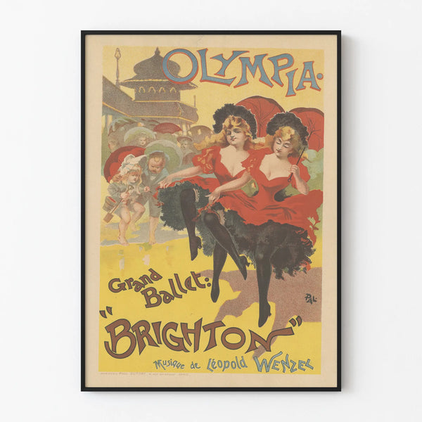 Vintage Poster of the Grand Ballet Brighton - Wall Decoration Music by Léopold Wenzel