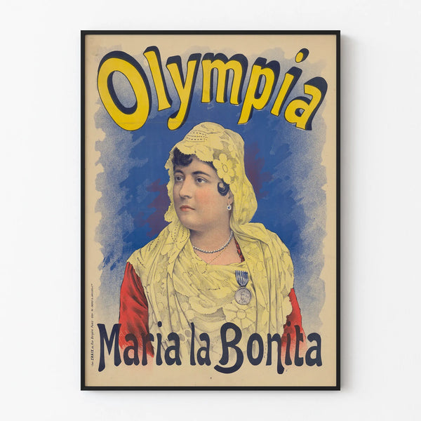 Vintage Olympia Maria la Bonita Poster - Artistic Wall Decoration