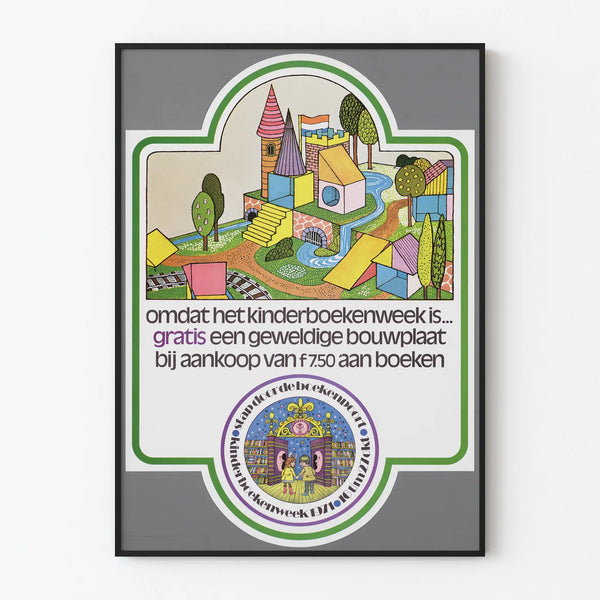 Vintage Kinderboekenweek 1971 poster children's wall decoration