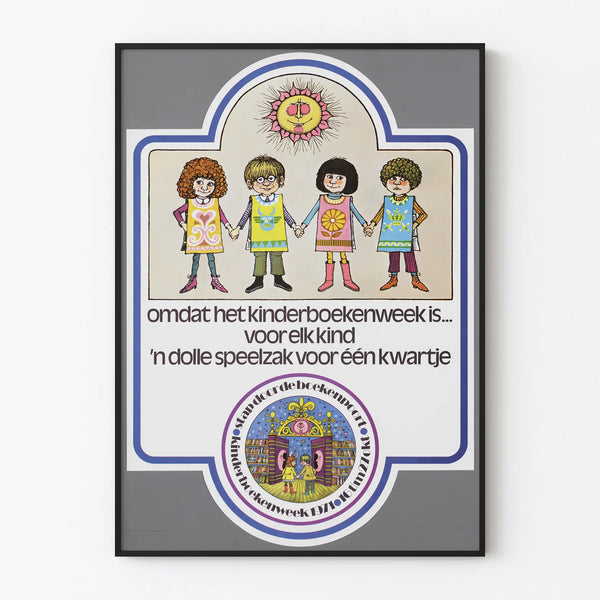 Vintage Kinderboekenweek 1971 Poster - Colorful Children's Wall Decoration