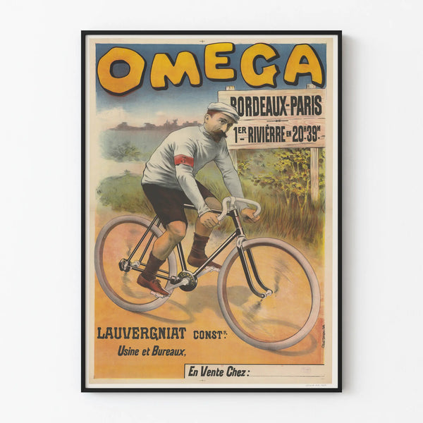 Vintage Poster Bicycle Omega Bordeaux-Paris - Sports Wall Decoration