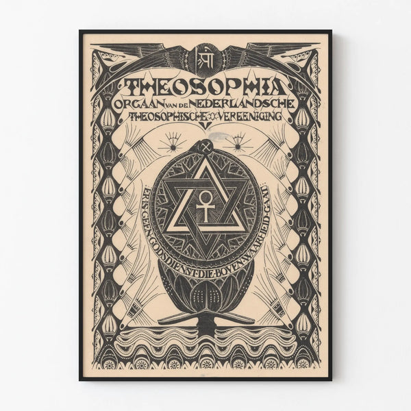 Vintage Theosophia poster for esoteric wall decoration