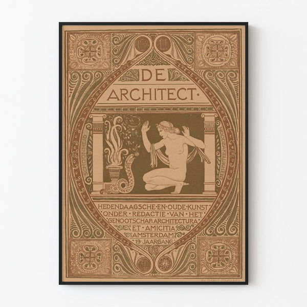 Vintage poster 'De Architect' style Art Nouveau - Artistic wall decoration 1911