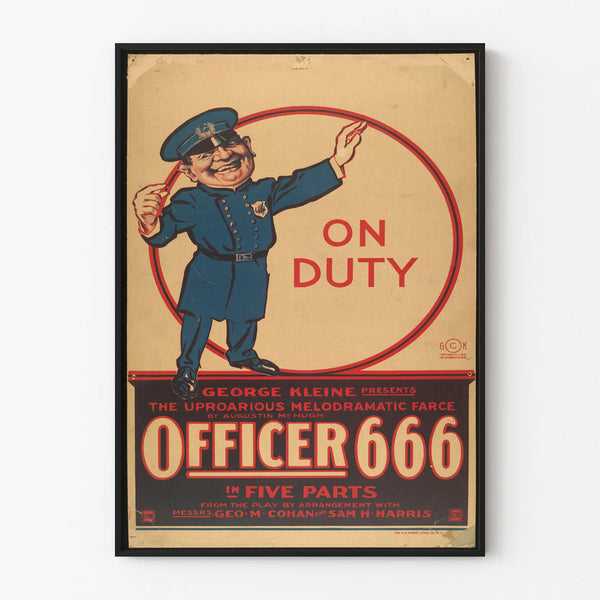 Vintage Officer 666 Poster - Retro Wall Decoration