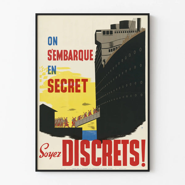 Vintage wall decoration poster We Embark in Secret