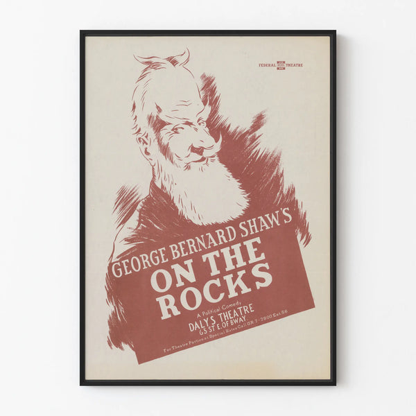 Vintage theater poster George Bernard Shaw On The Rocks