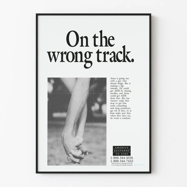 HIV Awareness Poster 'On the Wrong Track' - Striking Wall Decoration
