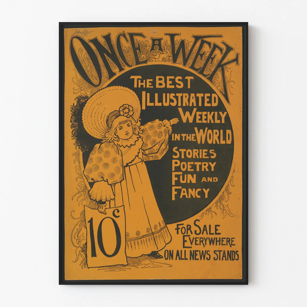 Vintage Poster Once a Week - Illustration and Poetry