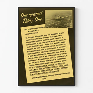 Vintage poster of aerial combat 'One Against Thirty-One'