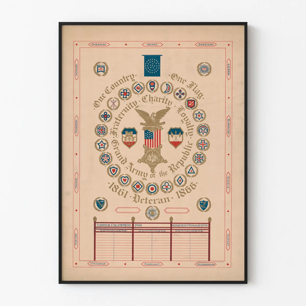 Historical Poster of the Grand Army of the Republic - Vintage Wall Decoration USA