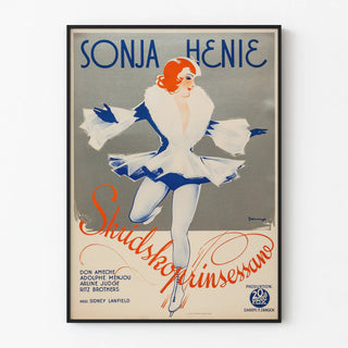 Vintage poster of Sonja Henie, figure skater