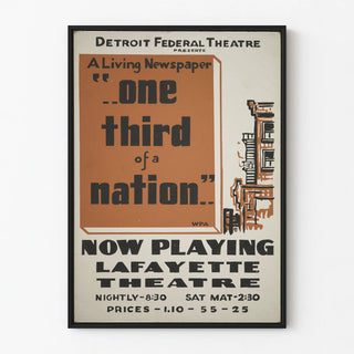 Vintage Poster Detroit Federal Theater - One Third of a Nation