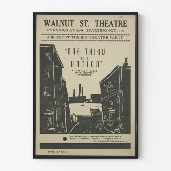 Vintage poster 'One Third of a Nation' - Walnut Street Theatre