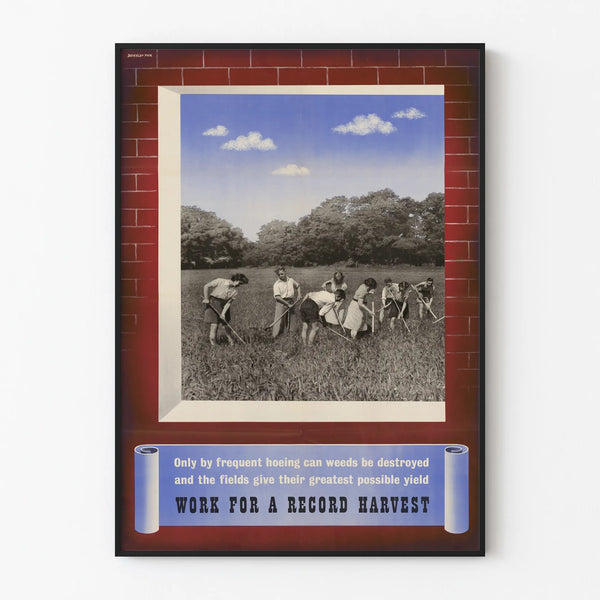 Vintage agriculture field work wall decoration poster