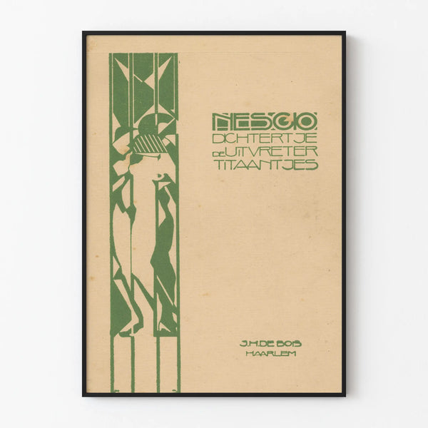 Vintage minimalist green poster for wall decoration