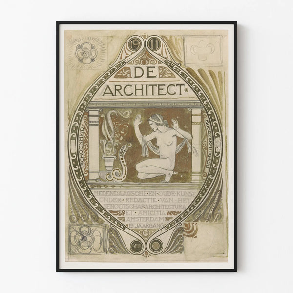 Vintage Artistic Poster by Architect 1911 for Wall Decoration