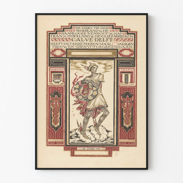 Vintage Poster of the Loyal Service Certificate Calvé Delft