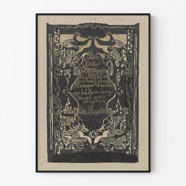 Vintage style decorative poster with ornamental pattern and calligraphic text