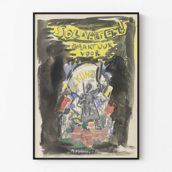 Vintage military propaganda poster for the protection of art
