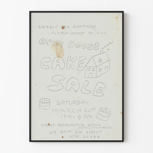 Vintage poster for cake sale Open House wall decoration