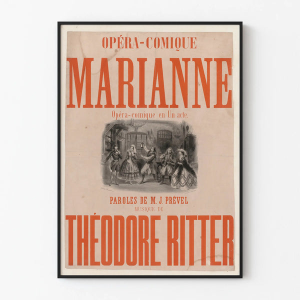 Poster Opéra-Comique Marianne - Vintage Wall Decoration