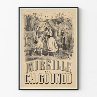Vintage poster of Mireille from the opera by Ch. Gounod