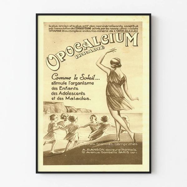 Vintage poster Opocalcium irradiated - retro wall decoration health and vitamin D