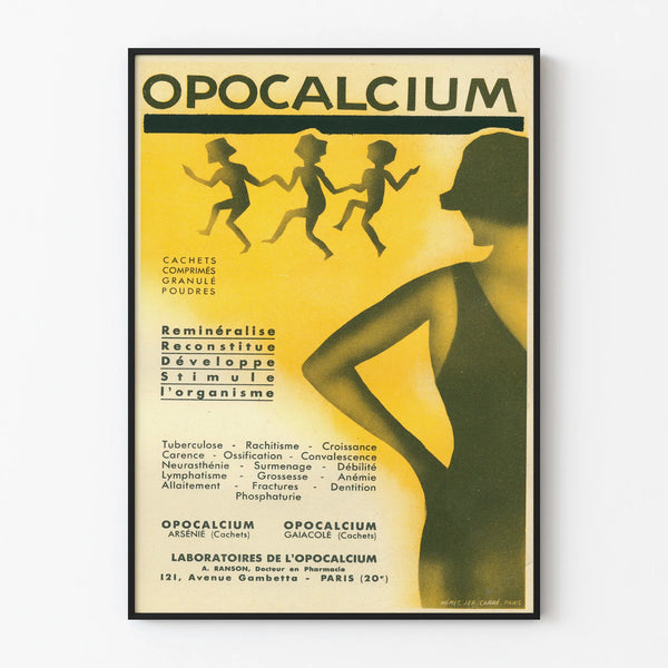 Vintage poster Opocalcium for health wall decoration