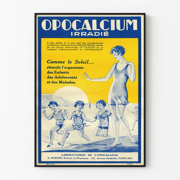 Vintage poster Opocalcium - Retro wall decoration Vitamin D