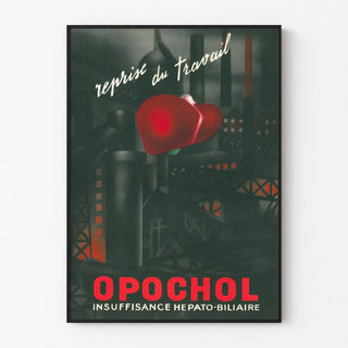 Vintage advertising poster for Opochol for hepatic-biliary insufficiency