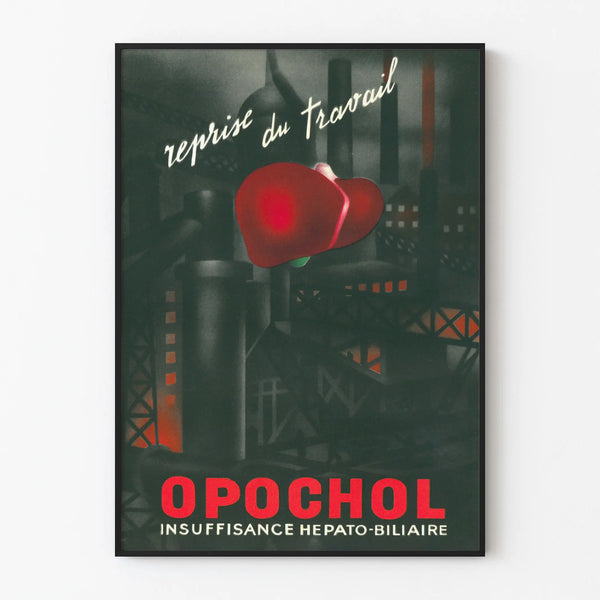 Vintage advertising poster for Opochol for hepatic-biliary insufficiency