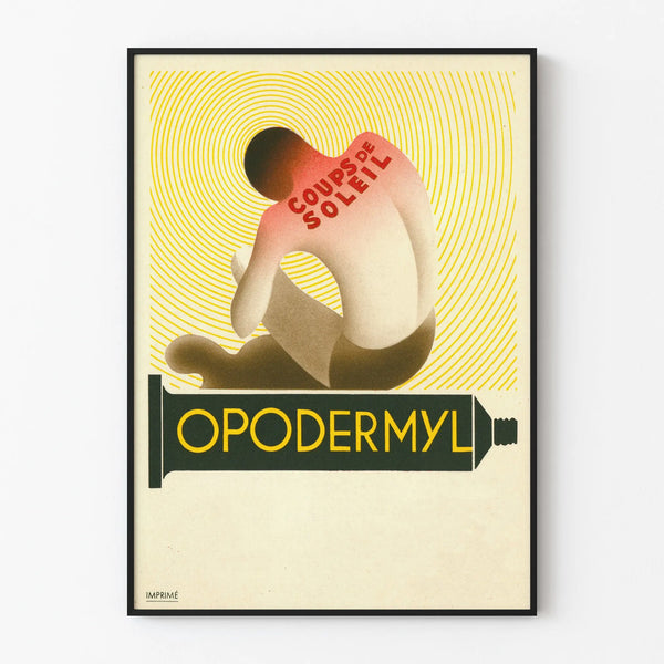 Vintage decorative wall poster Opodermyl Sunburn
