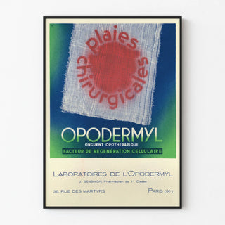 Vintage advertising poster Opodermyl ointment for cellular regeneration