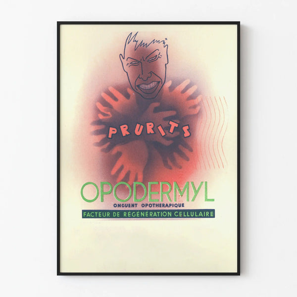 Vintage poster for wall decoration OPODERYL cellular regeneration