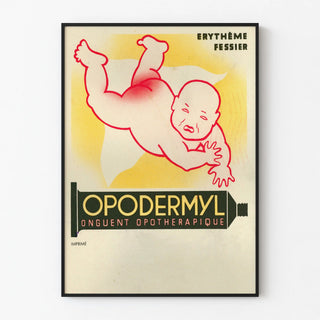 Vintage poster for Opodermyl against diaper rash