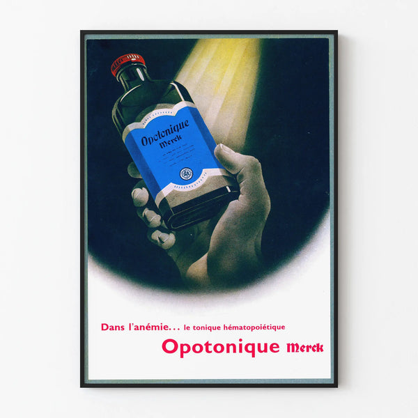 Vintage Medical Poster Opotonique Merck for Anemia Treatment