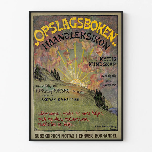 Vintage Norwegian poster for literary wall decor