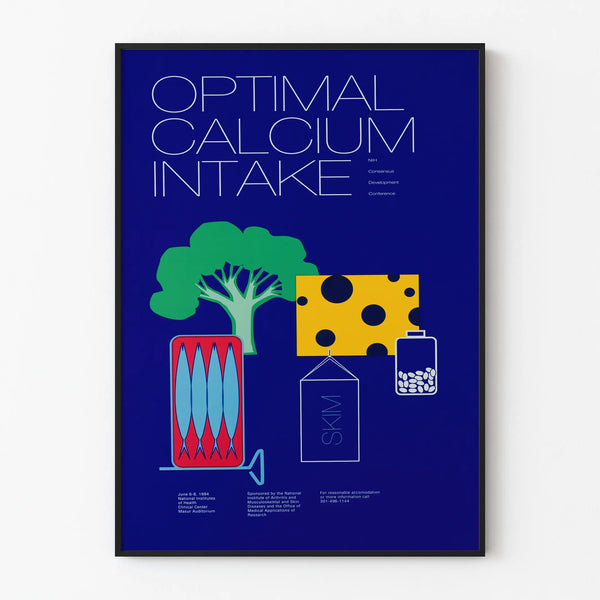 Wall decoration poster Optimal Calcium Intake – Vintage health and nutrition design